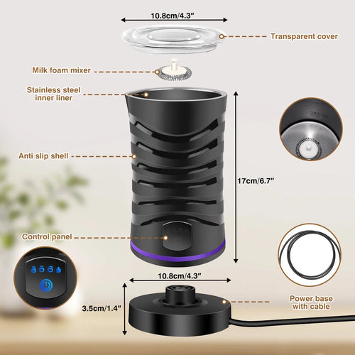 Slatebright Velvet Hot Chocolate Maker & 4-in-1 Milk Frother
